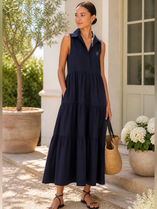 Tuckernuck Dresses & Skirts - POMANDER PLACE Navy Sleeveless Mabel Maxi Dress